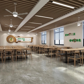 新中式食堂3D模型下载